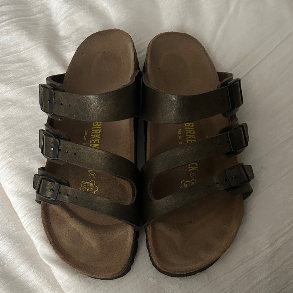 Birkenstock Dark Brown (Bronze)Triple-Strap Sandals